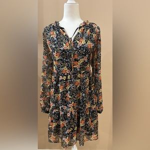 Loft Floral Long Sleeve Dress, Size MP